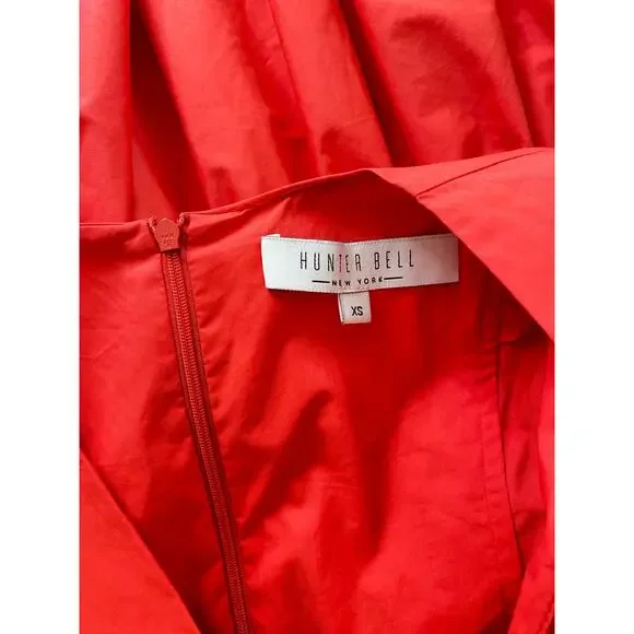 Hunter Bell Palmer Midi Maxi Puff Sleeve Ruffle Dress Cherry Red Tuckernuck - Picture 11 of 11